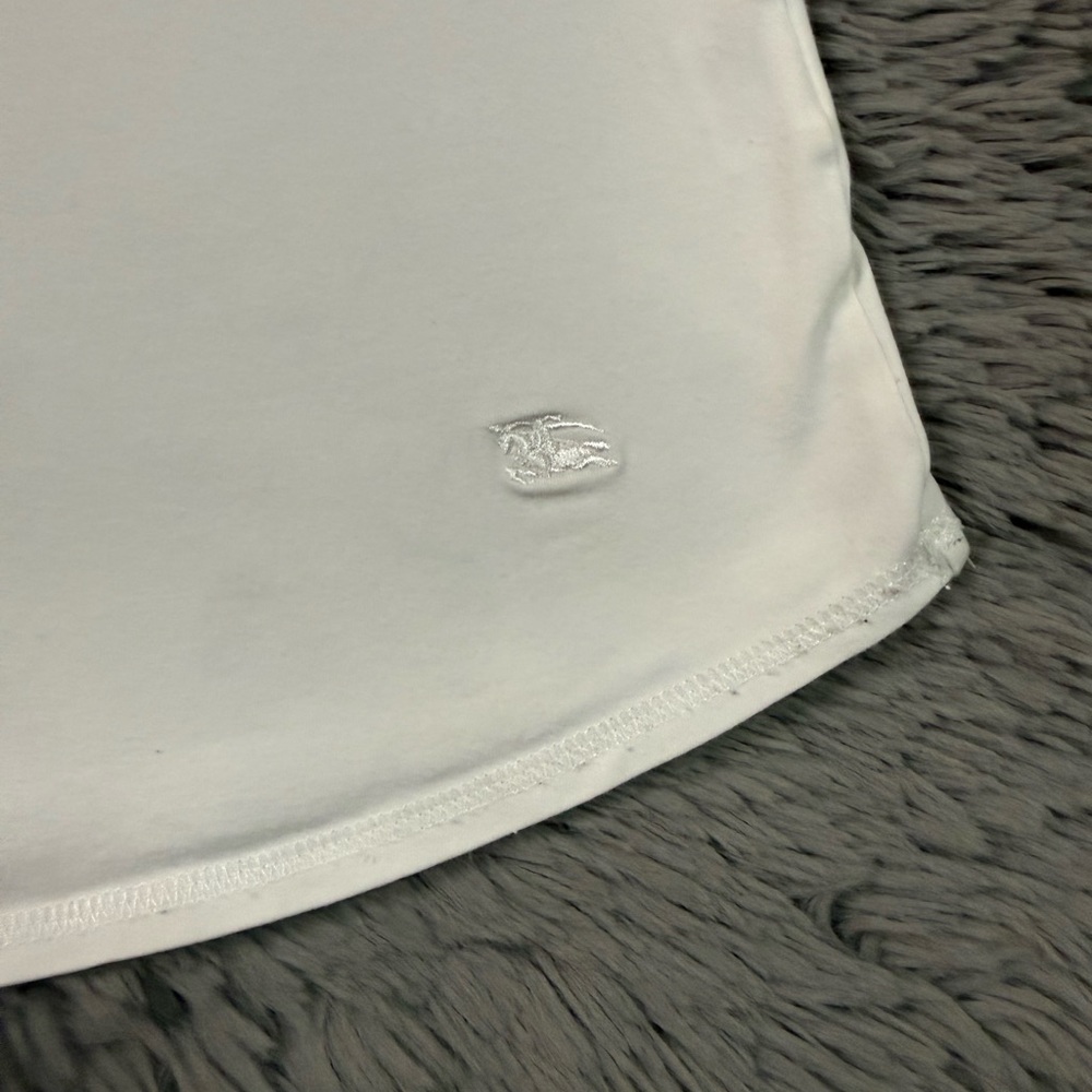 Burberry London White Nova Check Shoulder Tee Size L - Picture 3 of 8